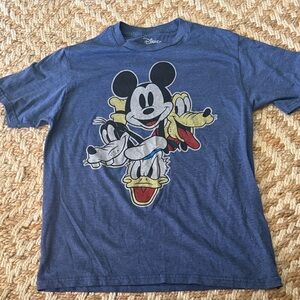 Disney Blue Short-Sleeve Mickey, Donald, Goofy & Pluto Graphic Tee
